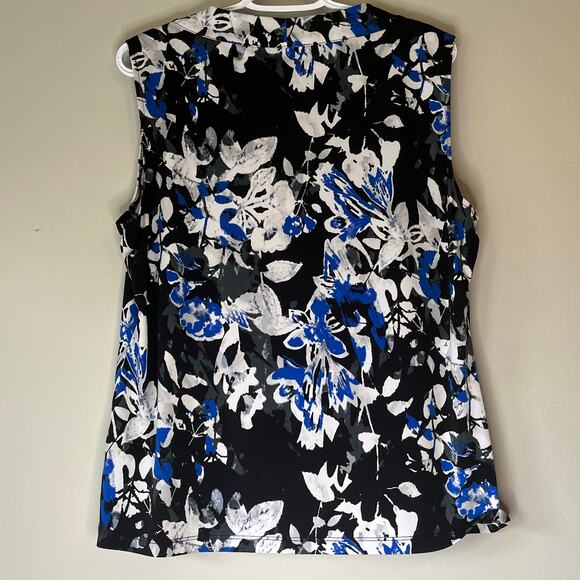 Ellen Tracy Blue / Black / White Tank Top Size XL - Picture 2 of 12